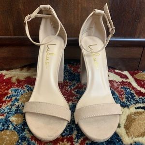 Never Worn Lulu’s Suede Strappy Heels
